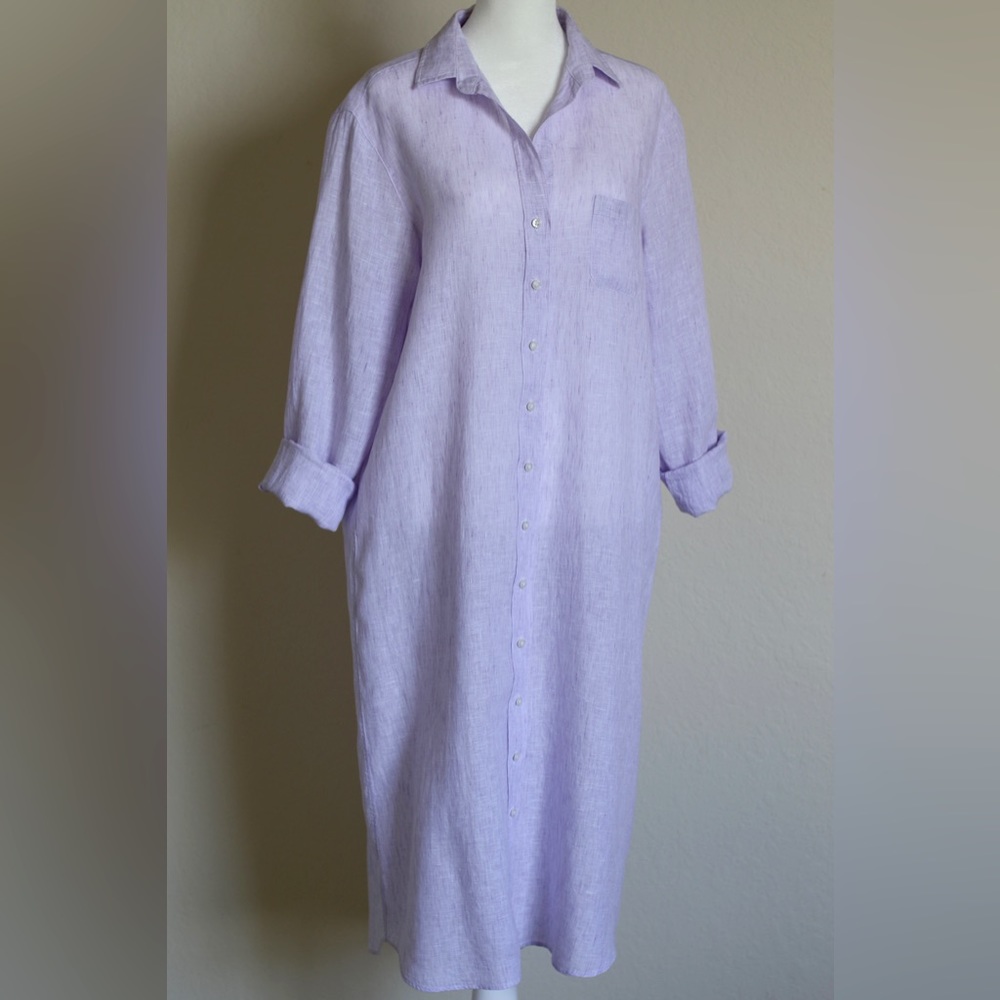 Grayson Lavender Linen Shirtdress